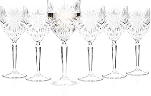 RCR 26325020006 Oasis Luxion Crystal Wine Glasses, White Wine Goblets, 230ml/23cl, Set of 6, Dishwasher Safe, Ideal for New Homeowners &amp; Newlyweds