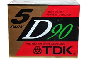 TDK des performances dynamiques D90 haute Sortie IEC I/TYPE I – Lot de 5 cassettes audio