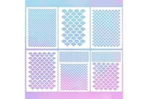 Piriuuo Fischschuppen-Schablonen für Malerei, Make-up, wiederverwendbare Gesichtsbemalungs-Schablonen, Meerjungfrauenschablone, Fischschuppen-Vorlage für Make-up, Schablonen, Malen an Wand, Gesicht,