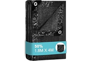 BeGrit 2m x 4m Czarny balkonowy ekran prywatności, osłona przeciwwiatrowa, tkanina zacieniająca,siatka na taras, patio, podwórko, basen zewnętrzny, weranda, balustrada