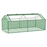 Outsunny Serra Piccola da Giardino con Finestre a 2 Livelli, Serra per Orto e Balcone e Copertura in PE, 180x90x70cm, Verde