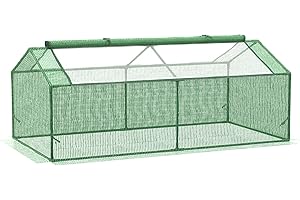 Outsunny Serra Piccola da Giardino con Finestre a 2 Livelli, Serra per Orto e Balcone e Copertura in PE, 180x90x70cm, Verde