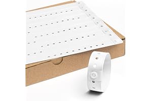 MESSIMO Braccialetti Discoteca in Vinile Senza Stampa 19 x 255 mm - 100 Pezzi Bracciali Monouso per Eventi - Autoadesiva e Impermeabile