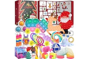 vita dennis Christmas Fidget Advent Calendar 2025 with 36 Pcs Fidget Toys for Kids and Adults, Sensory Stress Reliever Toy for Anxiety ADHD, Squeeze Toy Family Games Holidays Party Gift Box Set (T)