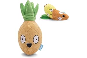 Barkbox 2 in 1 Interactive Plush Dog Toy - Rip and Reveal Toy for Dogs and Puppies - Stimulating Squeaky Pet Toys | Penny Pineapple (Large)