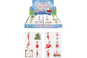 Henbrandt 144 x Mini Elfin Around Christmas Elf Temporary Tattoos for Children 24 x Tattoo Sheets Kids Festive Xmas Party Bag Favours Stocking Presents Advent Calendar Fillers for Boys and Girls