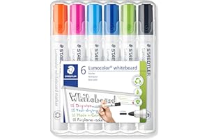 STAEDTLER 351 WP6-1 Lumocolor marker do tablic suchościeralnych - różne kolory (6 sztuk)