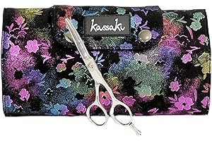 Kassaki Beauty Wallet Scissor Case Gift Purse Hairdressing Pouch Storage Wrap Tool Roll (Floral)