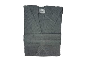 Bassetti Time Accappatoio Spugna con Cappuccio Uomo Donna da 360 gr/mq, Grigio, XL