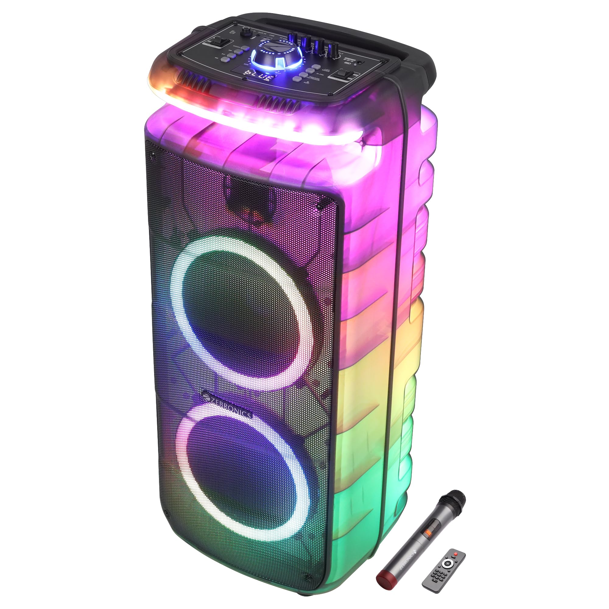 Unleash the Fun with ZEBRONICS 160W Party DJ Speaker and Wireless Mic