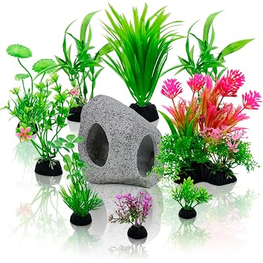 Lot De 4 Décorations De Noël Pour Aquarium - Figurines Fêtes, Plantes En Pot, Décoration Aquatique Festive Maison