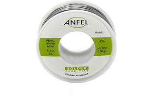 ANFEL FILO STAGNO BOBINA STAGNO IN ROCCHETTO 60/40 100GR. 0,5MM PER SALDARE SALDATURA LABORATORIO HIGH QUALITY - NO CLEAN - AUTOSALDANTE - CON FLUSSANTE - (0,5mm 100gr)