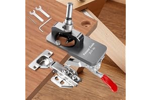 Riiai 35mm Cabinet Hinge Jig Drilling Hole Puncher, Accurate Locking Woodworking Dowel Jig Drill Guide Locator for Door Concealed Installation Household Tools