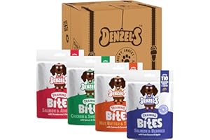 Denzel's Bites, Natural Dog Treats - Soft Baked Dog Training Treats - Variety Pack - Mix of Healthy Dog Treats (Pack of 4)