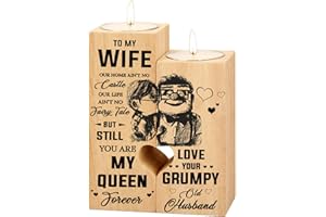 NIUNIU Heart-shaped Candlestick-Candle Valentines-Decoration Birthday-Wooden Candle - craft Candlestick,birthday gifts for wife-anniversary, for her gifts(To My Wife)