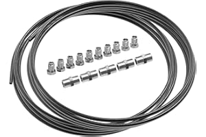 AUPROTEC 10m Tuyau de Frein Ø 4,75 mm en Acier cuivré revêtu + 10 raccords mâles + 5 Connecteurs femelles M10 x 1 DIN 74 234 Kit Freinage 3/16" Tube rigide avec Connexions pour l'évasure DIN collet-battu mâle