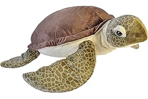 Wild Republic 17381 19332 Jumbo Plüsch Schildkröte, großes Kuscheltier, Plüschtier, Cuddlekins, 76 cm, grün