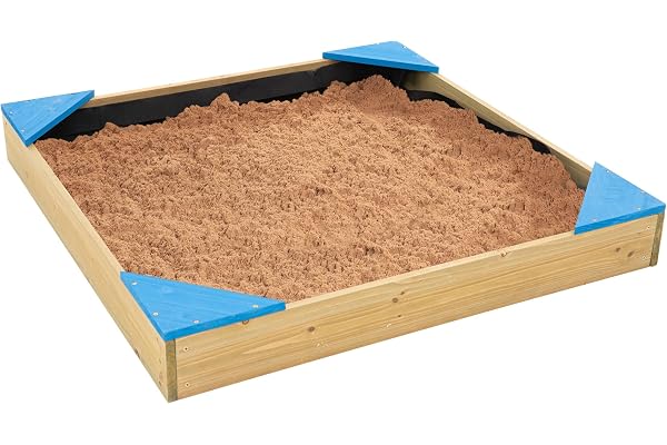 Bac à Sable Bois FSC® avec bâche de Fond et Couverture de Protection