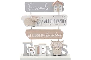 Lesser & Pavey Love & Affection Highland Cow Wooden Plaque - Friends For Home Decor & Gift | Wooden and Acrylic Plaques For Home and Office | Ideal Signs & Plaque Birthday Gifts For Women & Men