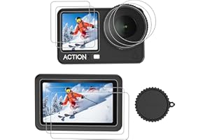 CYNOVA 3-Pack Osmo Action 6 Displayschutzfolie für DJI Osmo Action 6 Zubehör,9H Härte Gehärtetes Glas für DJI Osmo Action 6 displayschutz,Ölabweisend Blasenfrei Staubabweisend,Osmo Action 6 Zubehör
