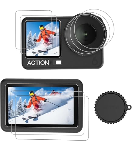 2 stuks] Gehard Glas Screen Protector Film voor DJI OSMO Action2 Camera 2 STKS Front en Back Screen Protector 2 STKS Lens Film Folie voor DJI OSMO Action2 Camera Accessoire, Bubble