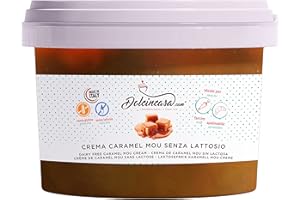 DOLCINCASA.COM Crema de Caramelo Mou Spreadable Listo para Usar Sabroso Suave Versátil Entorno Doméstico o Profesional Guarnición de Postres Sin Lactosa y Sin Gluten Paquete de 500 g