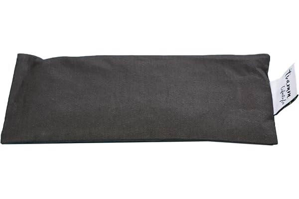Tvamm-Lifestyle Ögonkudde (svart) med linfrö/lavendel fyllning - 100 % bomullstyg, 23 x 11 cm finns i vackra färger
