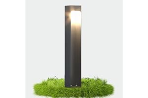 ‎DOPORRO doporro Wegeleuchte Außen IP65 Gartenleuchte Mit Strom Und 5W LED 3000K 40 cm Outdoor Stehlampe Für Terrasse Gartenweg Einfahrt Moderne Pollerleuchte Sandgrau dunkel