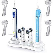 Porta Spazzolino Elettrico Con Portatestine - Supporto Per Oral B Con 4 Copritestine