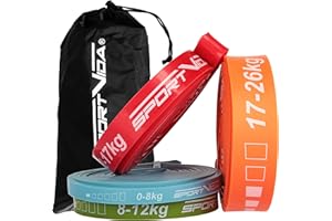 SportVida Taśma gimnastyczna fitness | taśma oporowa | taśma do ćwiczeń sportowych | guma do wzmacniania mięśni | opór 0-46 kg