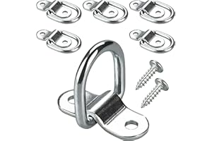 VEHIRIE 6 Anillas D Heavy Duty de Acero Galvanizado - Anillas de Anclaje/Ganchos 6mm, Base 3mm para Camiones, Remolques, Barcos