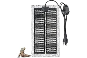 MaxEarn Tapis Chauffant pour Reptiles 7 W 15 x 28 cm avec Film d'isolation Thermique, réglable avec contrôle de la température Coussin per Amphibiens, Tortue, Serpent, lézard, araignée