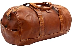 Gusti Torba podróżna, skórzana torba sportowa, torba weekendowa, bagaż podręczny, skórzana torba skórzana, koniak, Retro