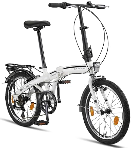 CLOOT Vélo Pliant 20 Pouces – Cadre Aluminium 6061, 6 Vitesses Shimano, Guidon Télescopique, Freins à Disque, Pour 1,60–1,85 M