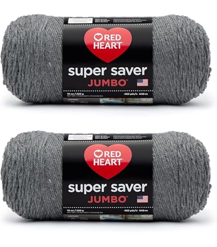 Red Heart Saver Yarn Super Saver - Pelote De Laine Noire - 998 G - 100% Acrylique - #4 Laine Blanche