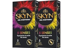 UNIMIL SKYN 5 Senses Condoms Mix Latex Free Sensoprene Condoms - 10 Pack (5x2)