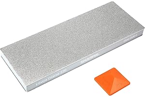 SHARPAL 169H Grande Pietra Affilacoltelli Professionale Diamantata a Doppia Grana 201 x 75 mm Grana Extra-Grossa 220 e Fine 600 in Diamante Monocristallino con Tappetino Antiscivolo e Guida da Angolo