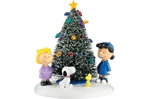 Department 56 Peanuts Village O' Albero di Natale Statuetta Accessoria, Resina, Verde