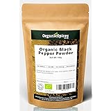 Organic Black Pepper Powder| Ground Black Pepper | Soil Association Certified | 200g