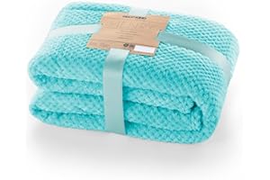 DecoKing Kuscheldecke 150x200 cm türkis Decke Microfaser Wohndecke Tagesdecke Fleece weich sanft kuschelig skandinavischer Stil cyanblau Henry