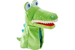 HABA 306255 - Handpuppe Allesfresser Kroko, Handpuppe ab 1,5 Jahren