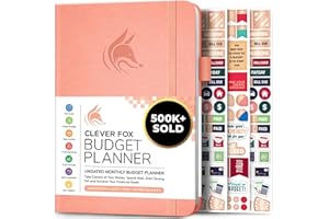 Clever Fox Budget Planner - Expense Tracker Notebook. Monthly Budgeting Organizer, Finance Logbook & Accounts Book, Bill Tracker, A5 (Peach Pink)