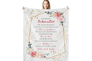 ‎G-DAKE G-dake Schwester Geschenk, Beste Schwester Kuscheldecke mit Spruch, Sinnvolles Geschenk für Schwester Geburtstagsgeschenk Geschenkideen, Flauschige Decke 150x200cm