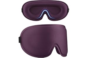 Wanme Mascherina per Dormire Donne Uomini, 3D Maschera Occhi con Blocco Completo Della Luce per Dormiente Laterale, Benda Notturna Rilassante a Pressione Zero (Rosso)