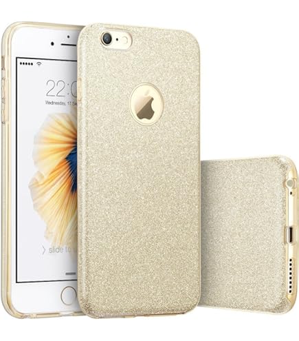 Coque IPhone 6 NOVAGO - Transparente Avec Contour Chromé Doré Et Motif Cœur, Rigide, Protection Complète