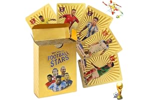 Sidesea Fussballkarten, 55PCS Fussball Karten Gold Fussball Sammelkarten 2023/2024 World Cup Fußball Star Karte Kinder zum Sammeln von Karten für Fans, Kinder, Jugendliche Und Erwachsene