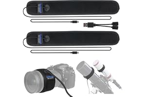 Fantaseal 2in1 Spleißbar Teleskop Astronomie Kamera Entnebelndes Objektivheizung Heizmanschette, USB Entfeuchtete Heizband für Spiegelreflexkamera Sony Canon Leica Nikon Celestron（Max 180mm Objektiv