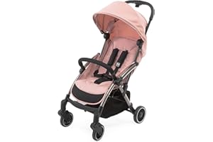 Chicco Cheerio Poussette Canne Bébé Compacte de 0 à 15 kg, Ultra Légère, Pliable et Inclinable avec Position Sommeil, Fermeture Automatique, Pare-soleil et Habillage Pluie, Blossom,Noir