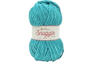 LITTLE WOOL SHOP LittleWoolShop Snuggle Puff Chunky Chenille Yarn 100g - 100% Supersoft Polyester (Blue Raspberry 511, Single (1 Ball))