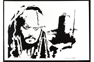 moreno-mata Autentici Graffiti Fatti a Mano Jack Sparrow Handmade Poster Film Pirati dei... Quadro Moderno Soggiorno Decorazione Parete Regalo Uomo e Donna